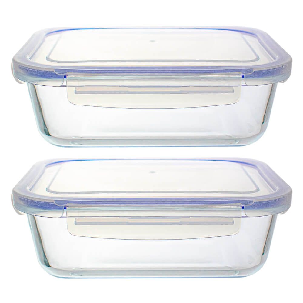 Pote De Vidro Hermético 2 peça Azul - Casambiente