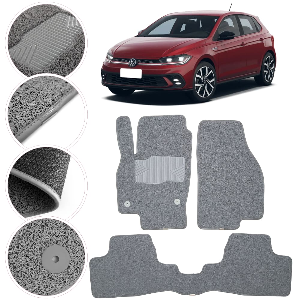 Tapete Kapazi Automotivo Volkswagen Polo 2015 a 2026 Cinza