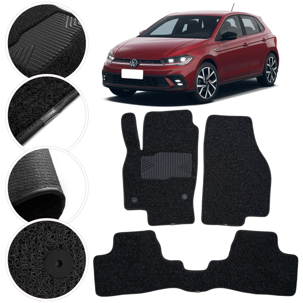 Tapete Kapazi Automotivo Volkswagen Polo 2015 a 2026 Preto