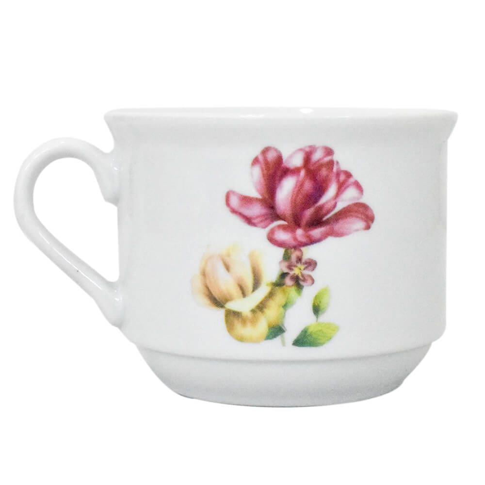 Xícara Caneca de Porcelana para Café e Chá Le Jardim 1 peça - Hauskraft