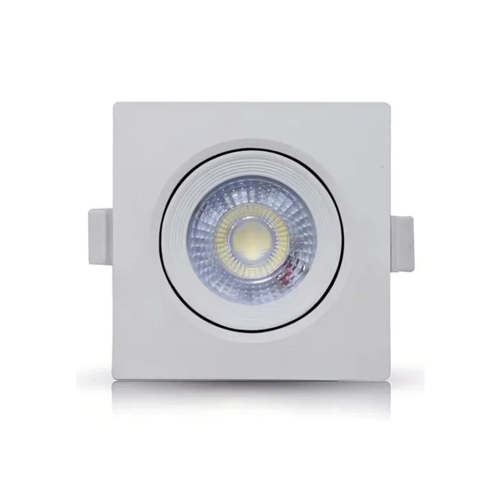 Kit 5 Spot Branco De Embutir Luminária Led 7w Bivolt