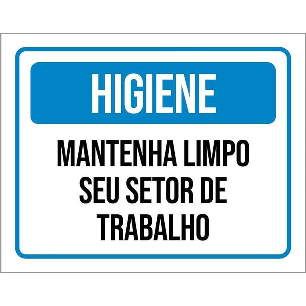 Placa Higiene Mantenha Limpo Seu Setor De Trabalho 36X46