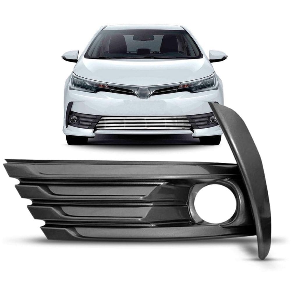 Moldura Farol Milha Corolla 2018 A 2020 Grafite Com Furo