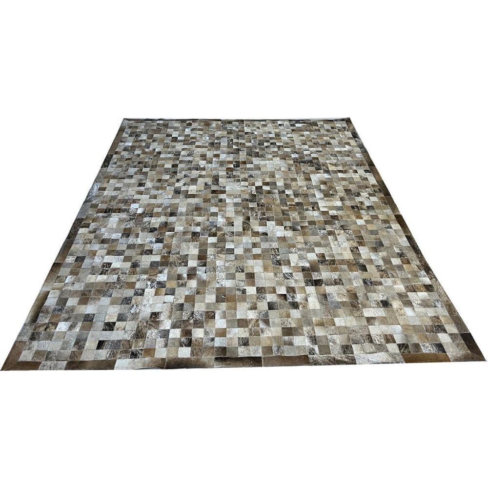 Tapete De Couro Marrom Light 2,00X2,50 Com Bordas Peça 5X5Cm