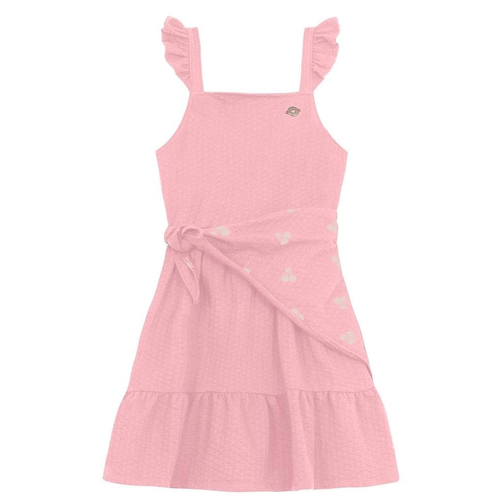 Vestido infantil menina com lenço Brandili