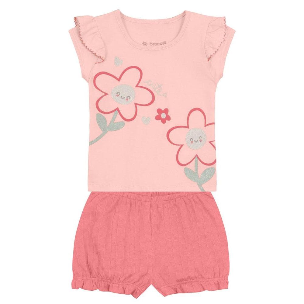 Conjunto bebê menina de florzinha Brandili Baby