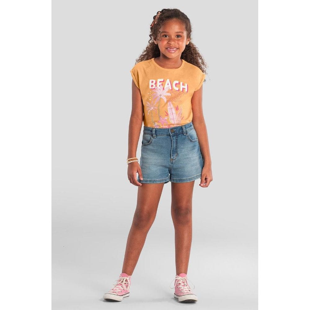 Blusa infantil menina florida Brandili