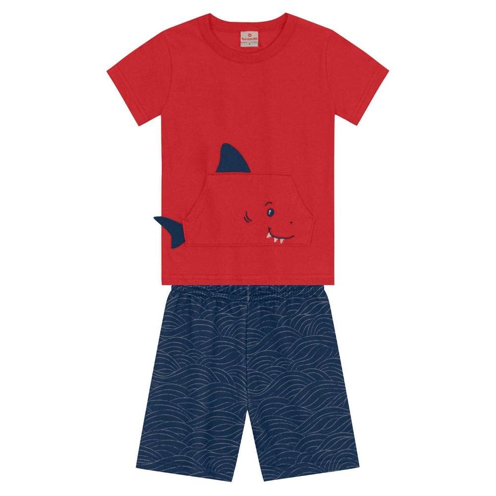 Conjunto infantil menino de tubarãozinho Brandili
