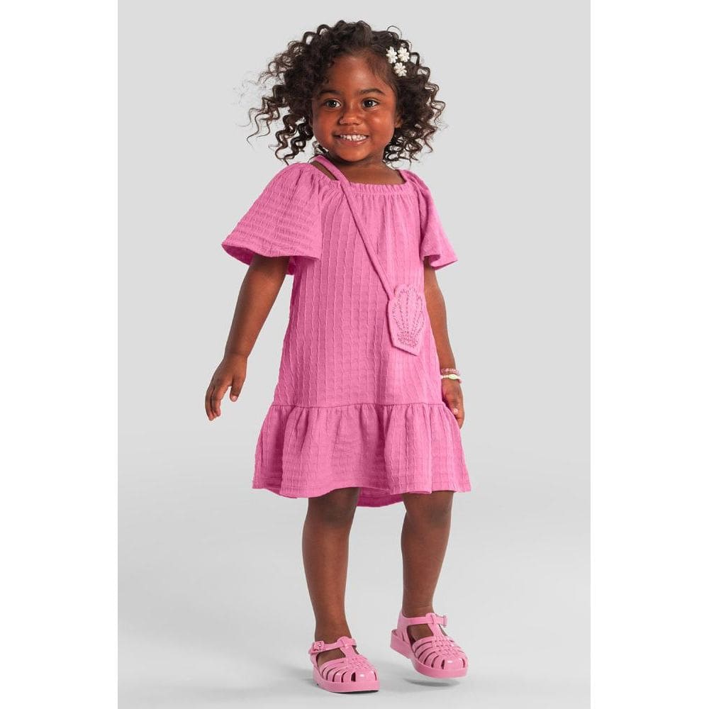 Vestido infantil menina com bolsa Brandili