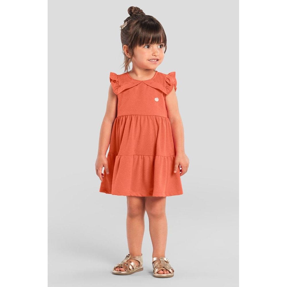 Vestido infantil menina com babados Mundi