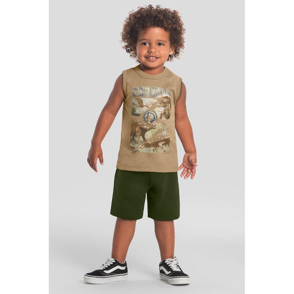 Conjunto infantil menino dino metalizado Brandili
