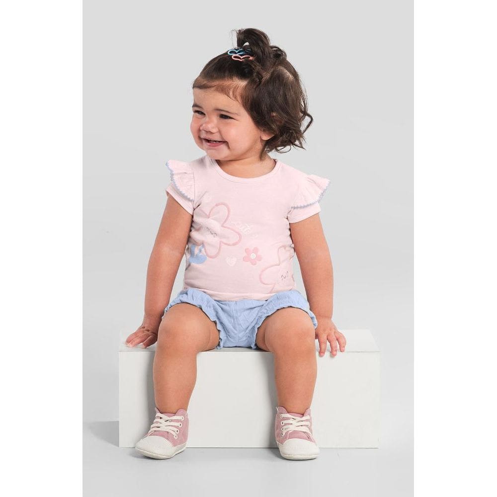 Conjunto bebê menina de florzinha Brandili Baby