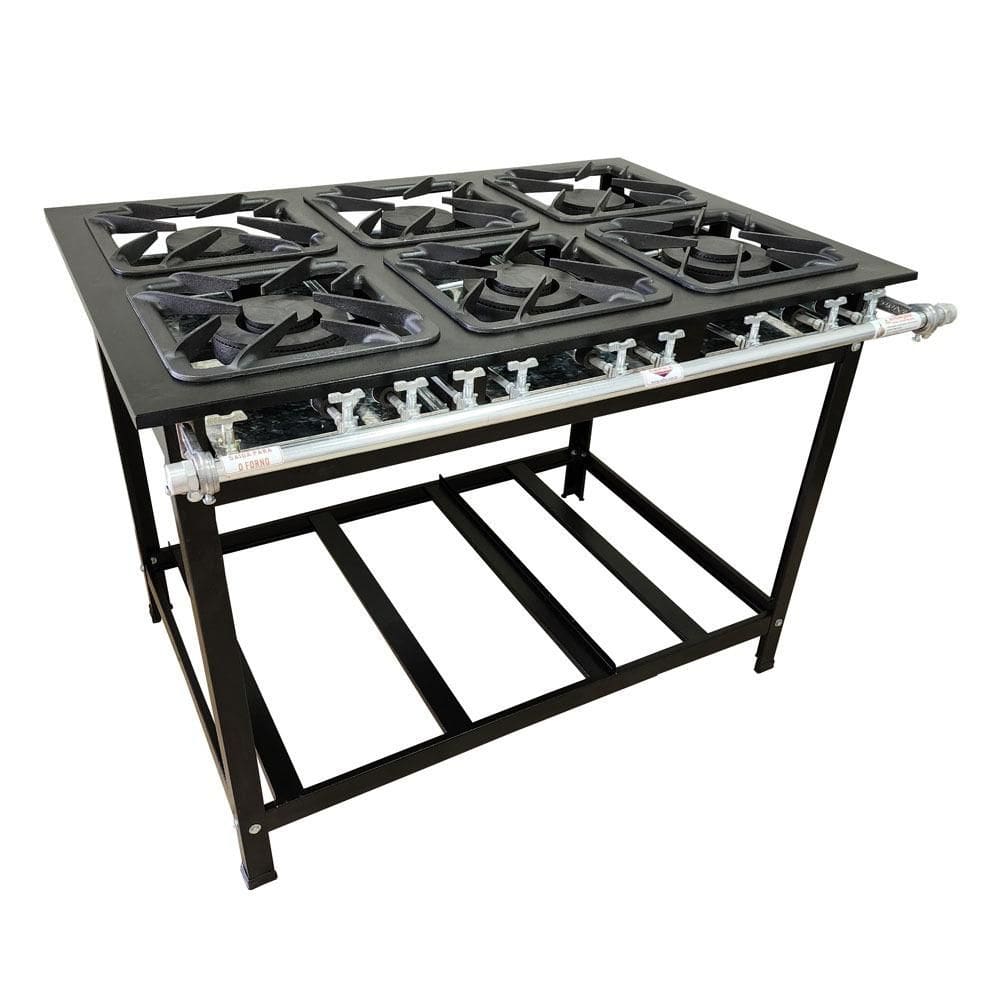 Fogao 6 Bocas 40X40 Gold C-cfzg-158 Gas Glp Baixa Pressao Perfil 10Cm De Pe Centro Cozinha - Cefaz