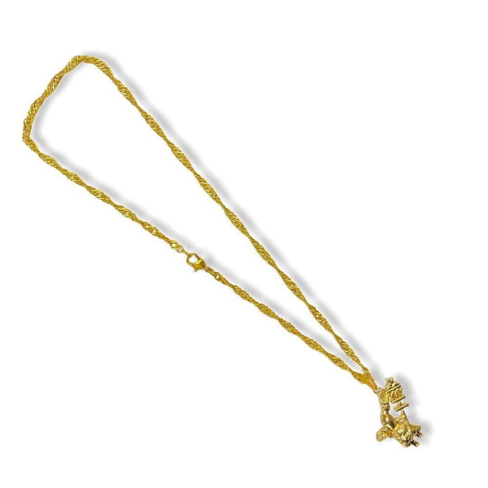 Corrente Com Pingente Oxalá 3,50 Dourado