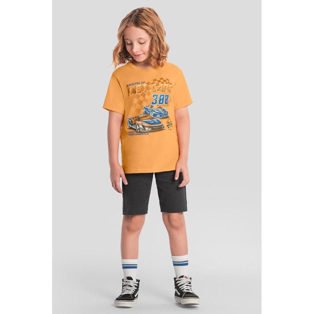 Conjunto infantil menino de carros metalizada Brandili