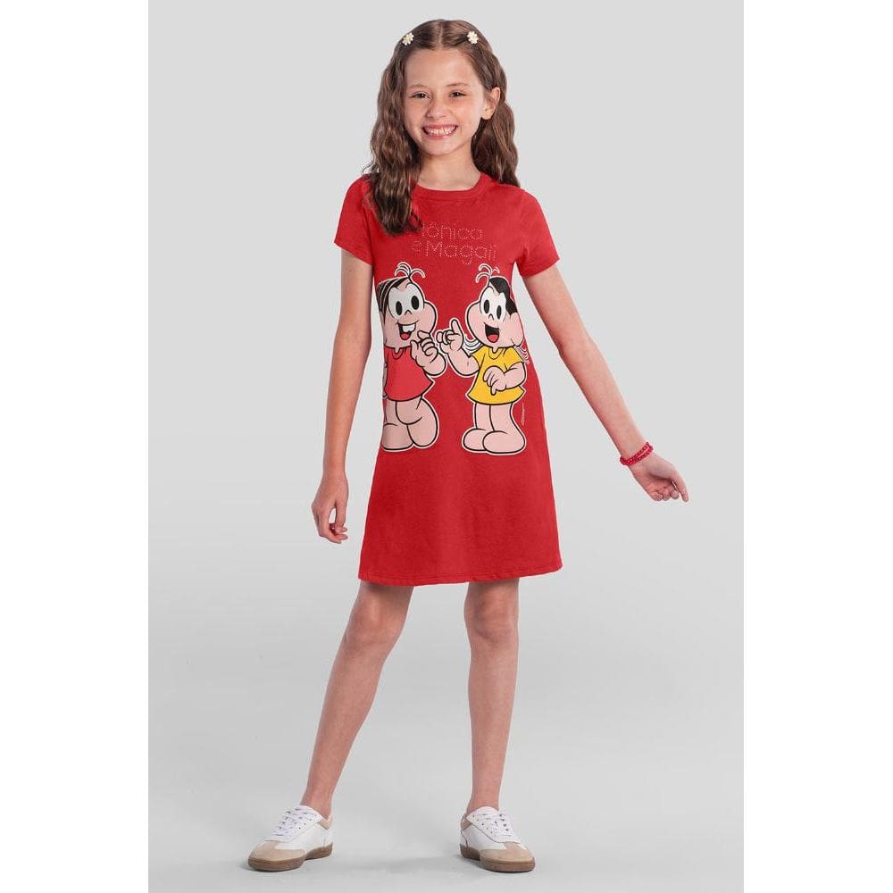 Vestido infantil menina da Turma da Mônica Brandili