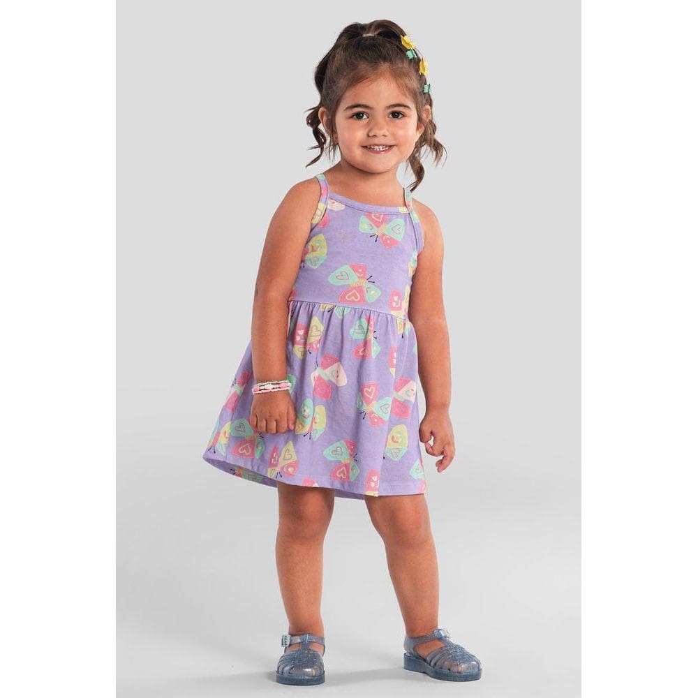 Vestido infantil menina de borboleta Brandili
