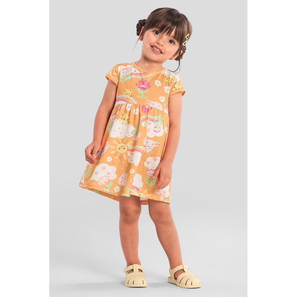 Vestido infantil menina de coelhinho Brandili