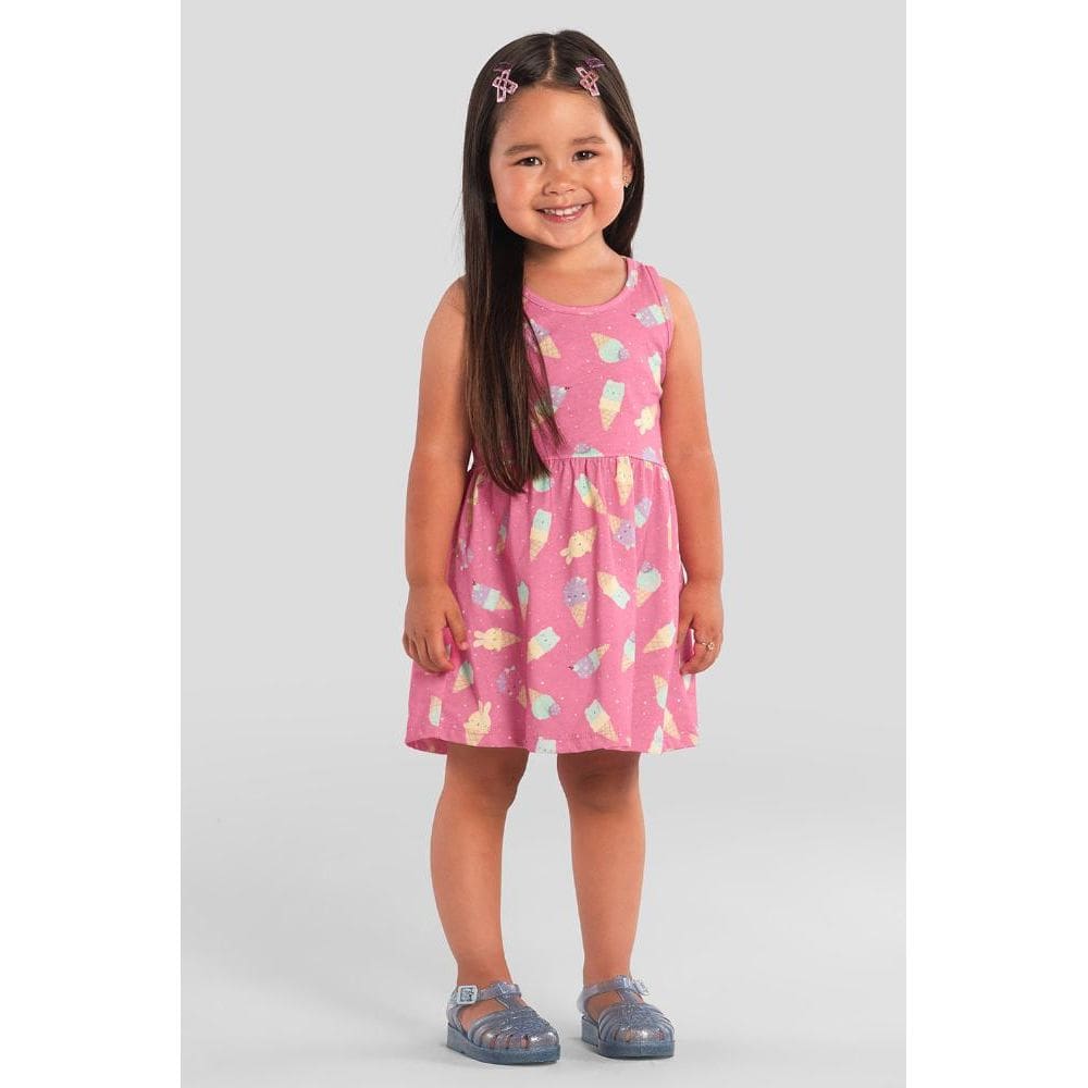 Vestido infantil menina de sorvete Brandili