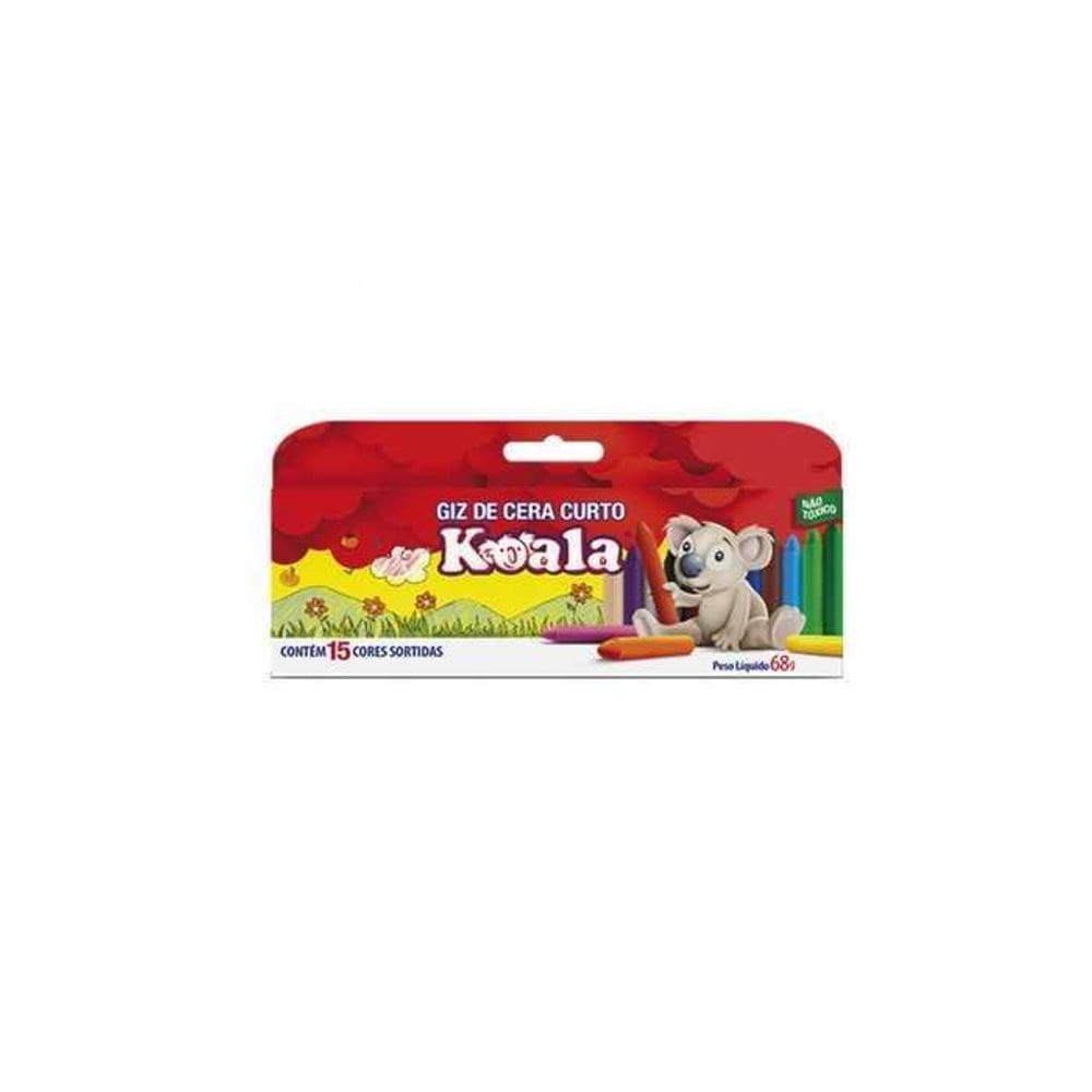 Giz De Cera Curto 15 Cores 68G Koala