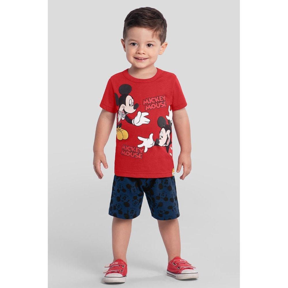 Conjunto infantil menino do Mickey Mouse Brandili