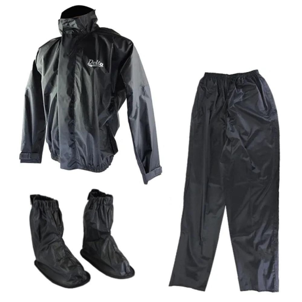 Capa De Chuva Jaqueta Calça Nylon Impermeavel+Polainas Pvc-P