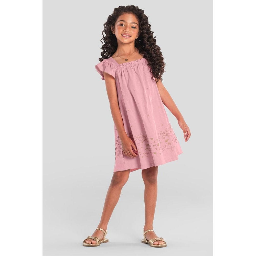 Vestido infantil menina de corações Mundi