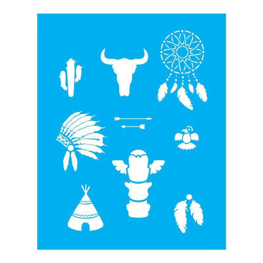 Stencil Tamako Ícones Indígenas - 20X25Cm - Ref B191