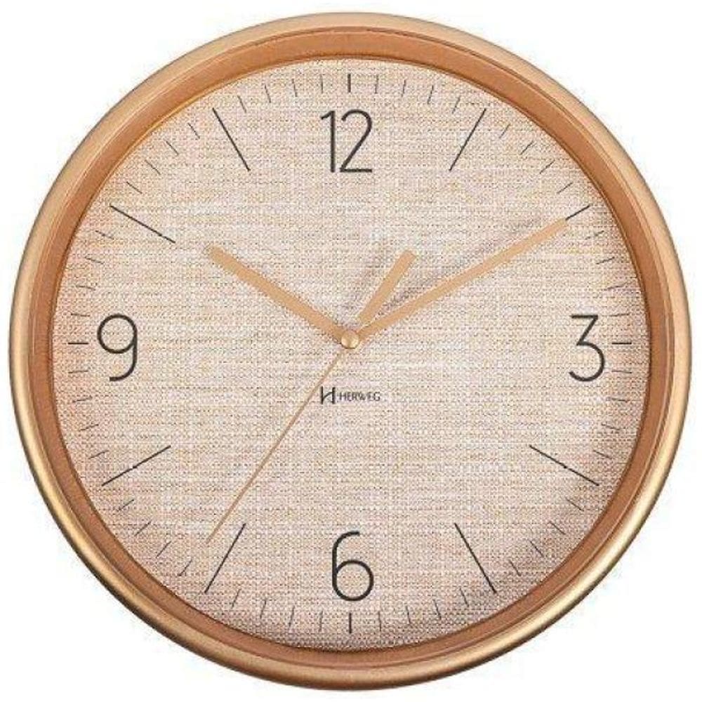 Relógio De Parede Herweg Quartz Dourado Fosco 660123