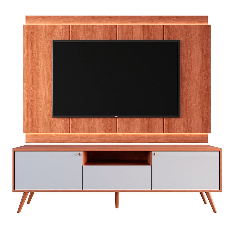 Rack Bancada com Painel para Tv de até 75” com Led Tina