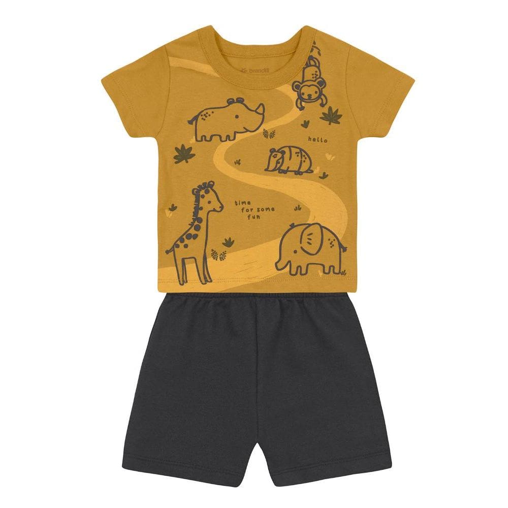 Conjunto bebê menino de bichinhos Brandili