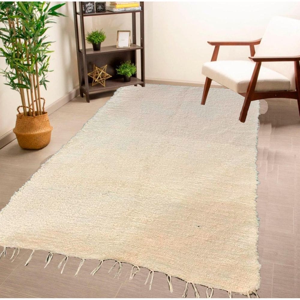 Tapete Para Sala Felpudo Cru Boho Chic Neutro 2,00X1,00