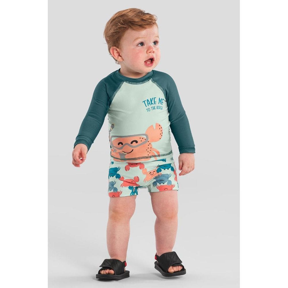 Conjunto infantil menino em malha UV Brandili Hora do Mergulho