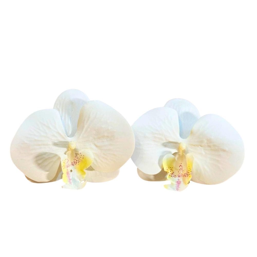 Anel Porta Guardanapo Orquídea Branca Decoração Mesa 04 Un