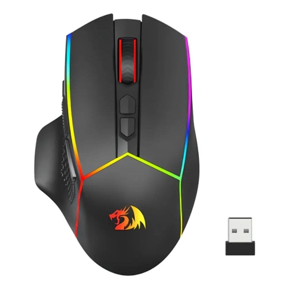 Mouse Gamer Redragon Axe Pro 8000 DPI Sem Fio RGB 8 Botões