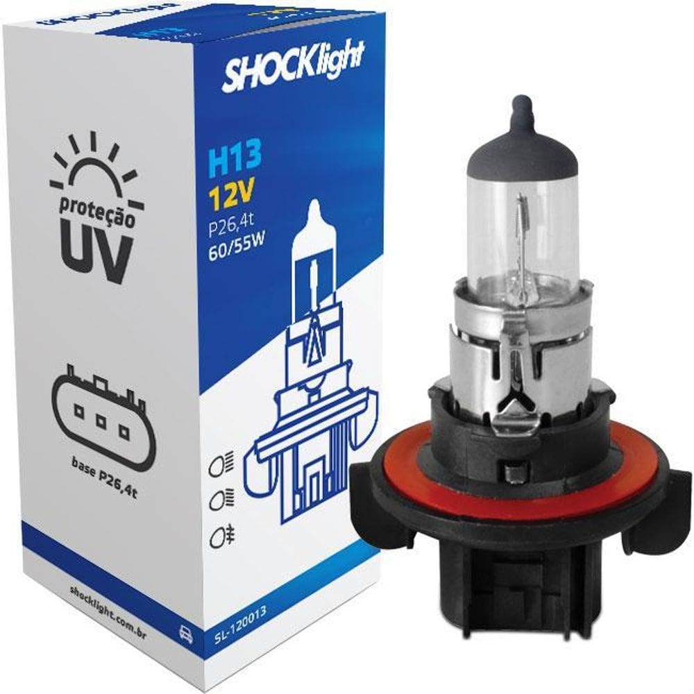 Lâmpada Comum Halógena Standart H13 12V P26,4T Shocklight
