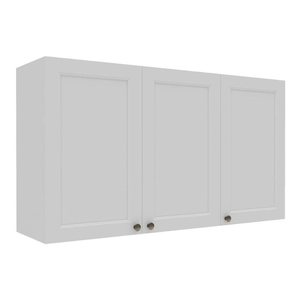 Armário De Cozinha Americana Aéreo 120cm 3 Portas Multimóveis Cr20489 Branco