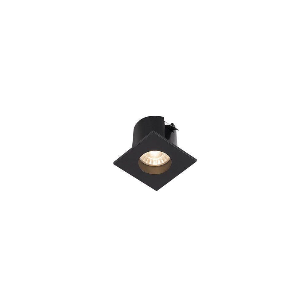 Spot De Embutir Para Móvel Stella Mini Móbili Quadrado Led Alto Irc 90 1,5w Bivolt Preto - 2700k - Luz Amarela