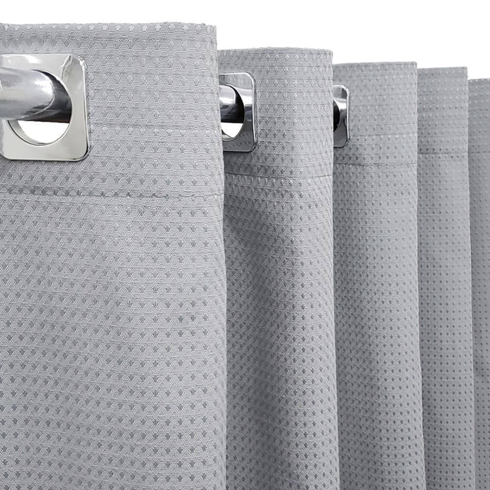 Cortina Para Janela 1,20X1,00 Piquet Cinza Sala Quarto