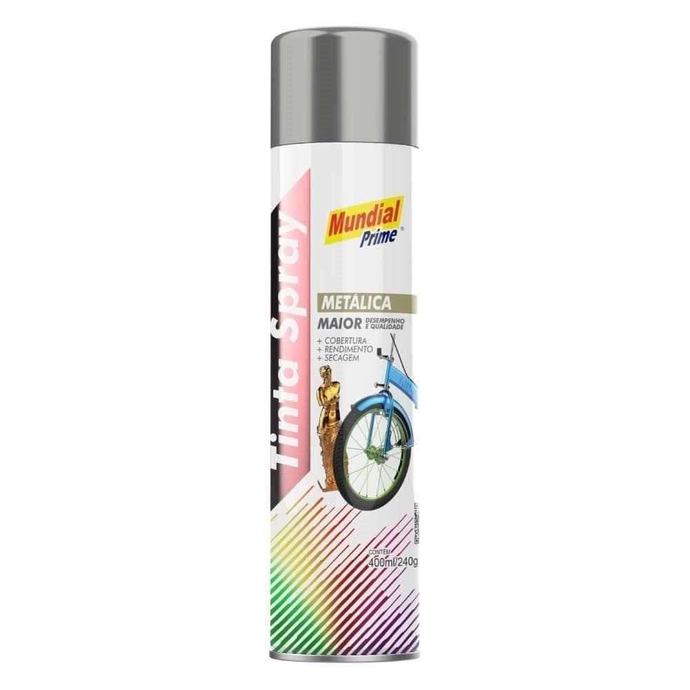 Tinta Spray Mundial Prime Metálica Alumínio 400ml