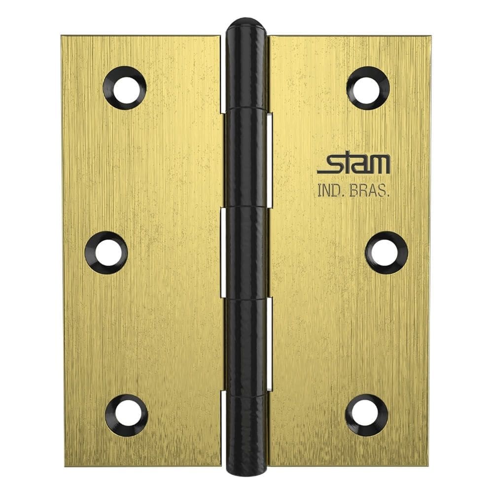 Dobradiça 3.1/2” x 3” x 1,9mm Oxidado com PIno Reversivel e Canto Reto - 42083 - STAM