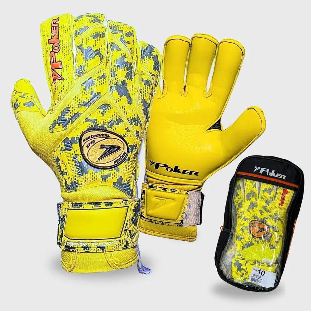 2X Luva Goleiro Poker Champion 7 Extended Profissional