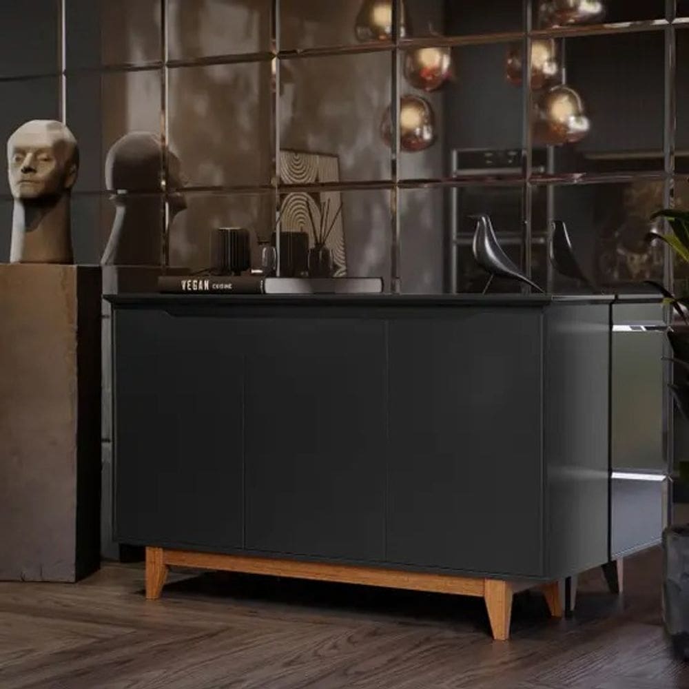 Buffet 3 Portas Flow Preto