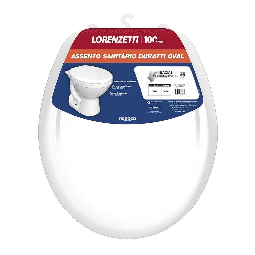 Assento Sanitario Universal Lorenzetti Duratti Pp Branco
