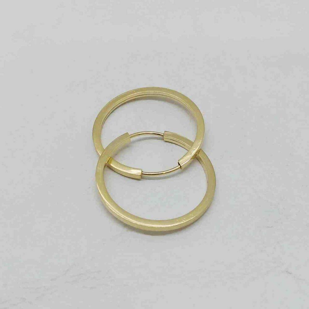 Brinco Argola 18 Mm Ouro Dourado Brx0404