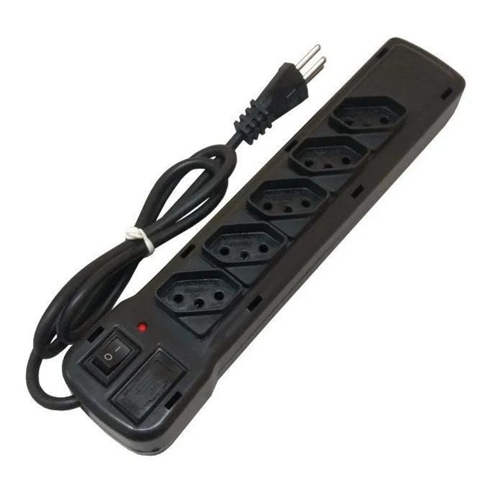 2X Régua 5 Tomadas Com Proteção, Chave E Led