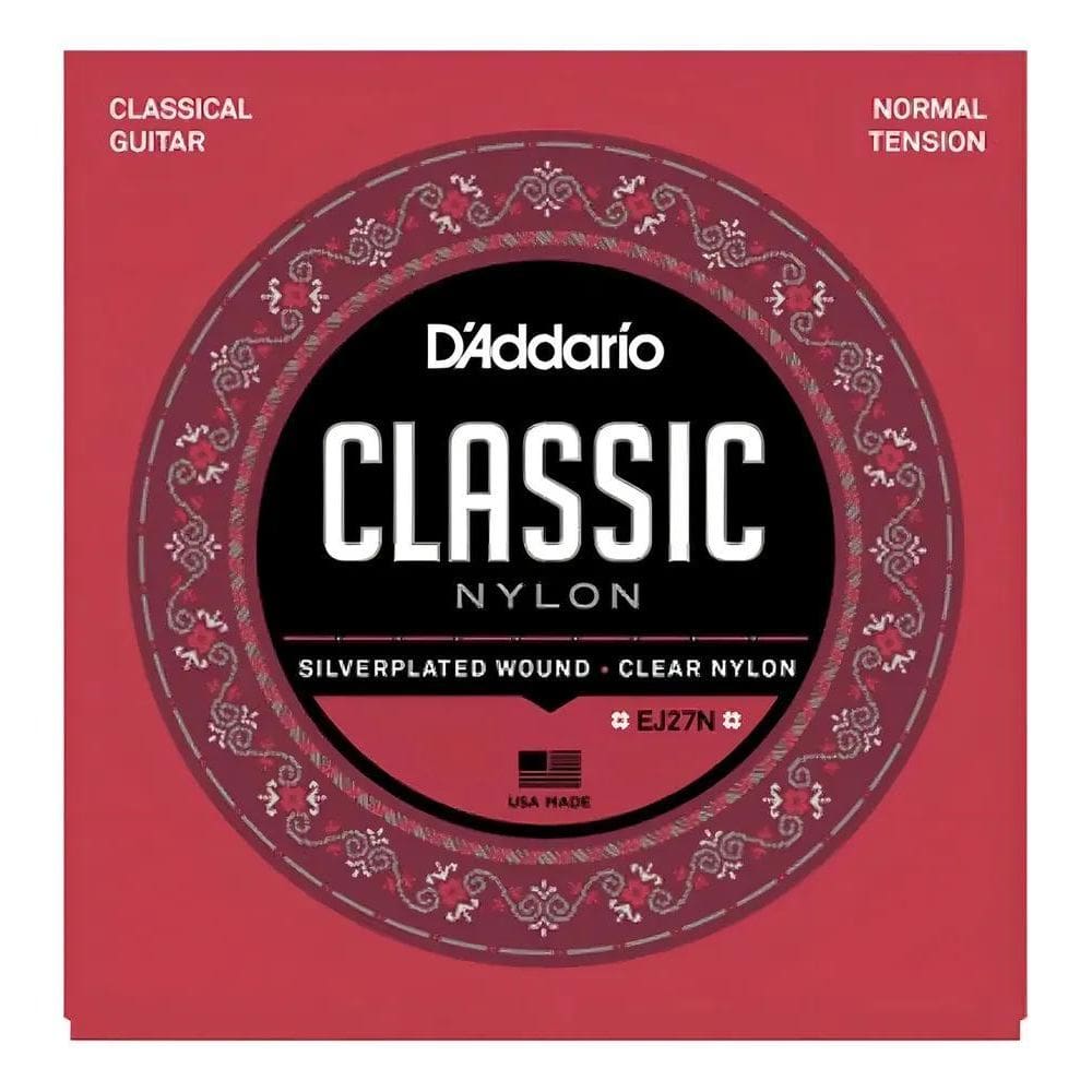 2X Encordoamento Violão Nylon Daddario Ej27N Tensão Normal