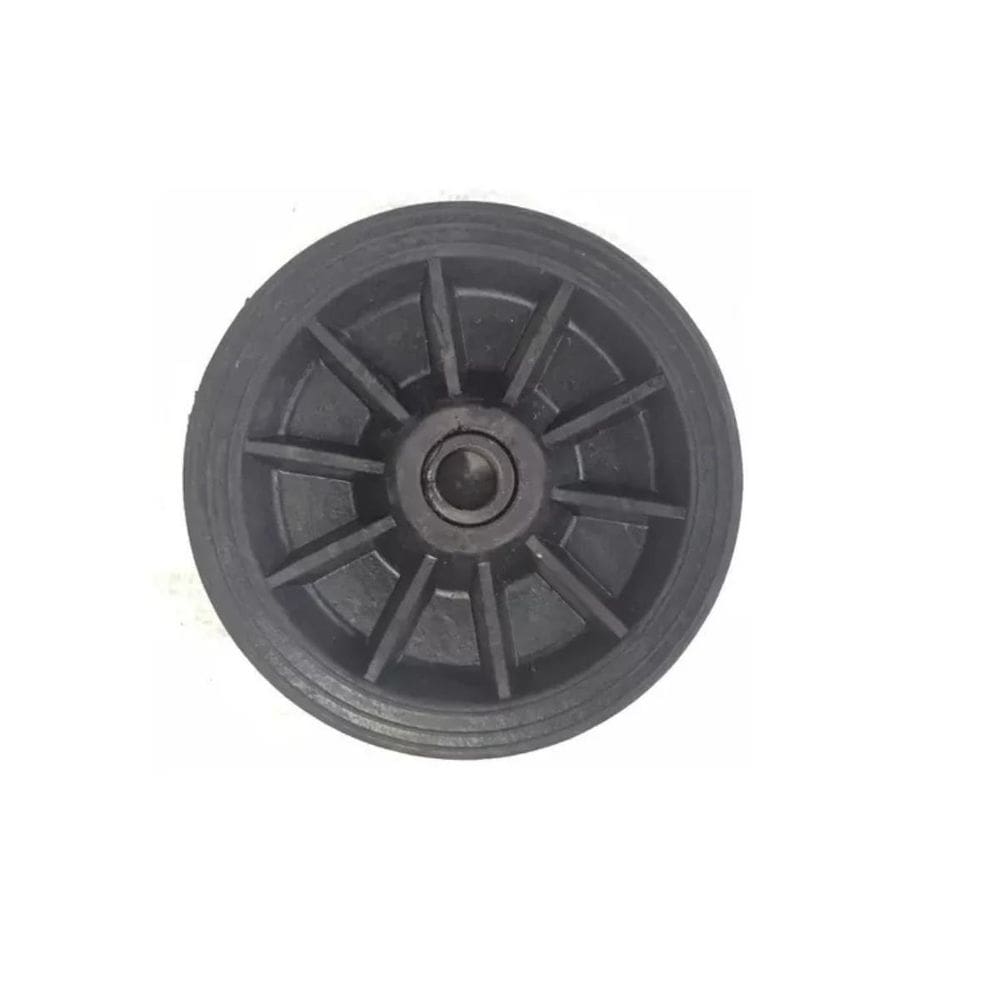 Roda Borracha Maciça Integral 8` Eixo Furo Bucha 7/8