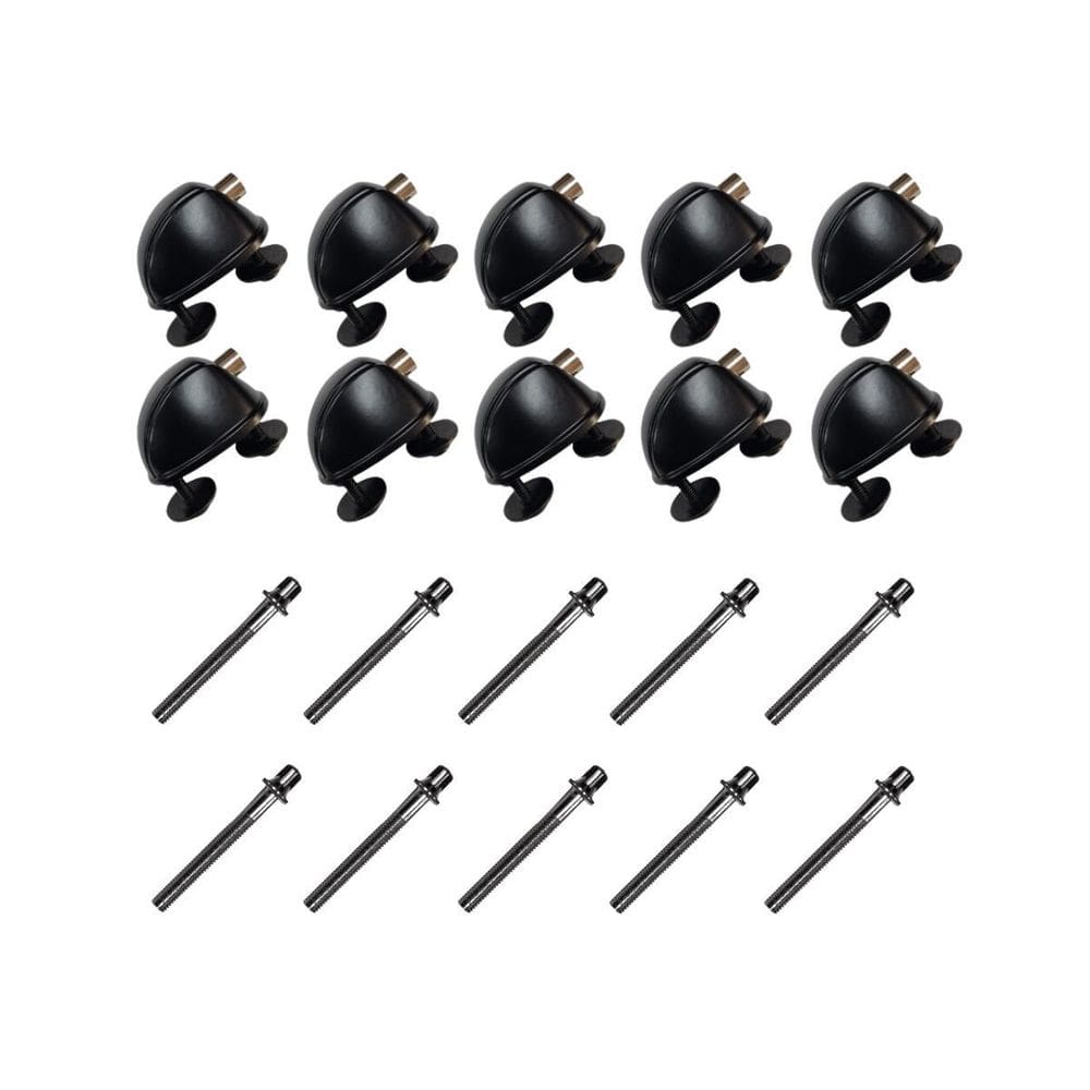 Kit 10 Canoas Tom Caixa Preta 19.05 + 10 Parafuso 51X6Mm M6