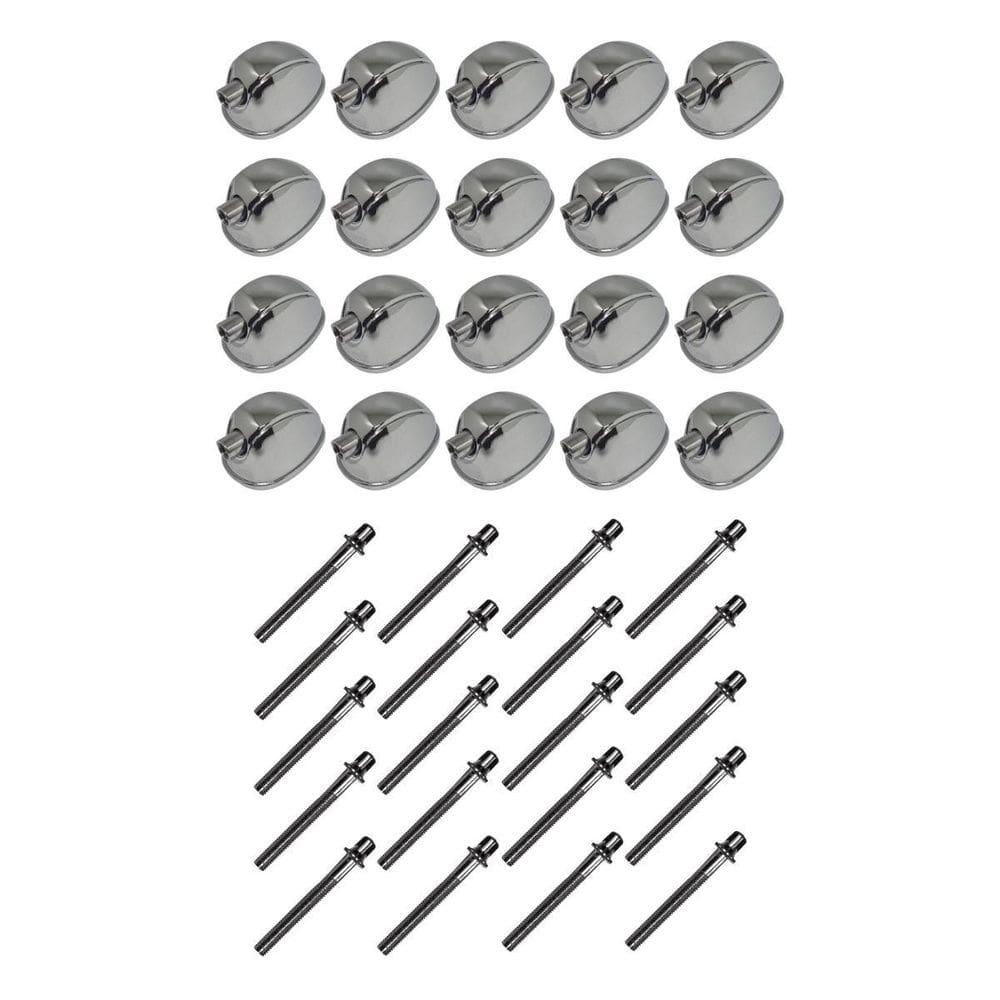 Kit 20 Canoas Tom Caixa Cromo 19.05 + 20 Parafusos 51X6Mm M6